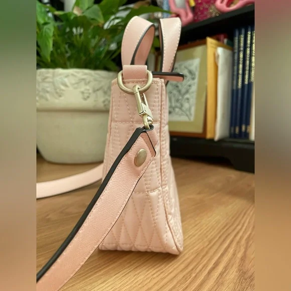 GUESS - NWOT- Mini nylon tote w/ crossbody strap, light pink - Picture 3 of 9